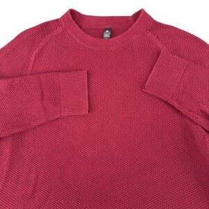 Lululemon Mens Fundamental Knit Crewneck Sweater Burgundy Maroon LM3ENFS Size L